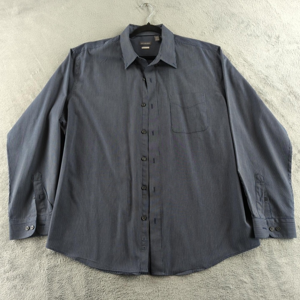 Van Heusen Shirt Mens XL Pinstripe Classic Fit Button Down Long Sleeve Pocket